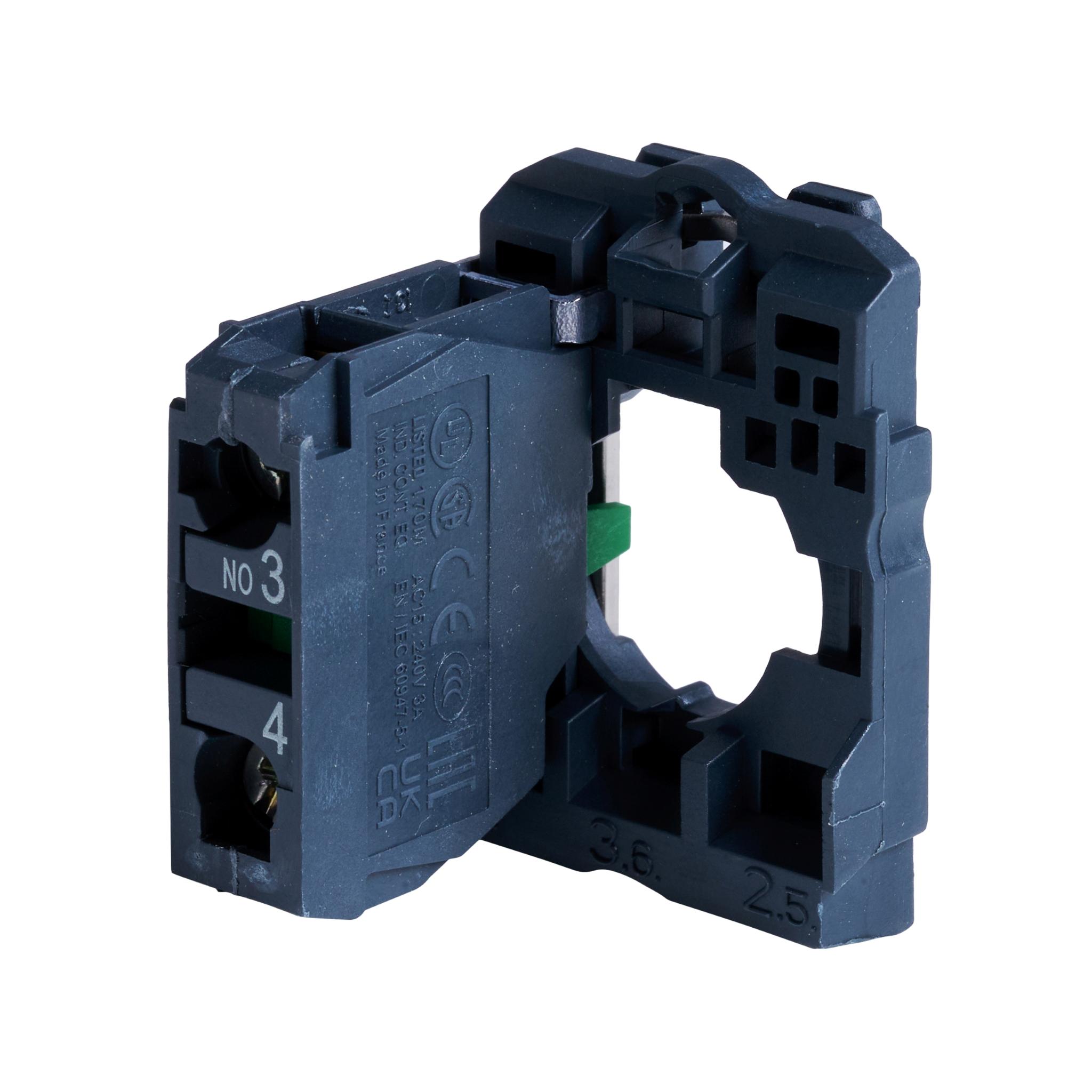 side view of contact block